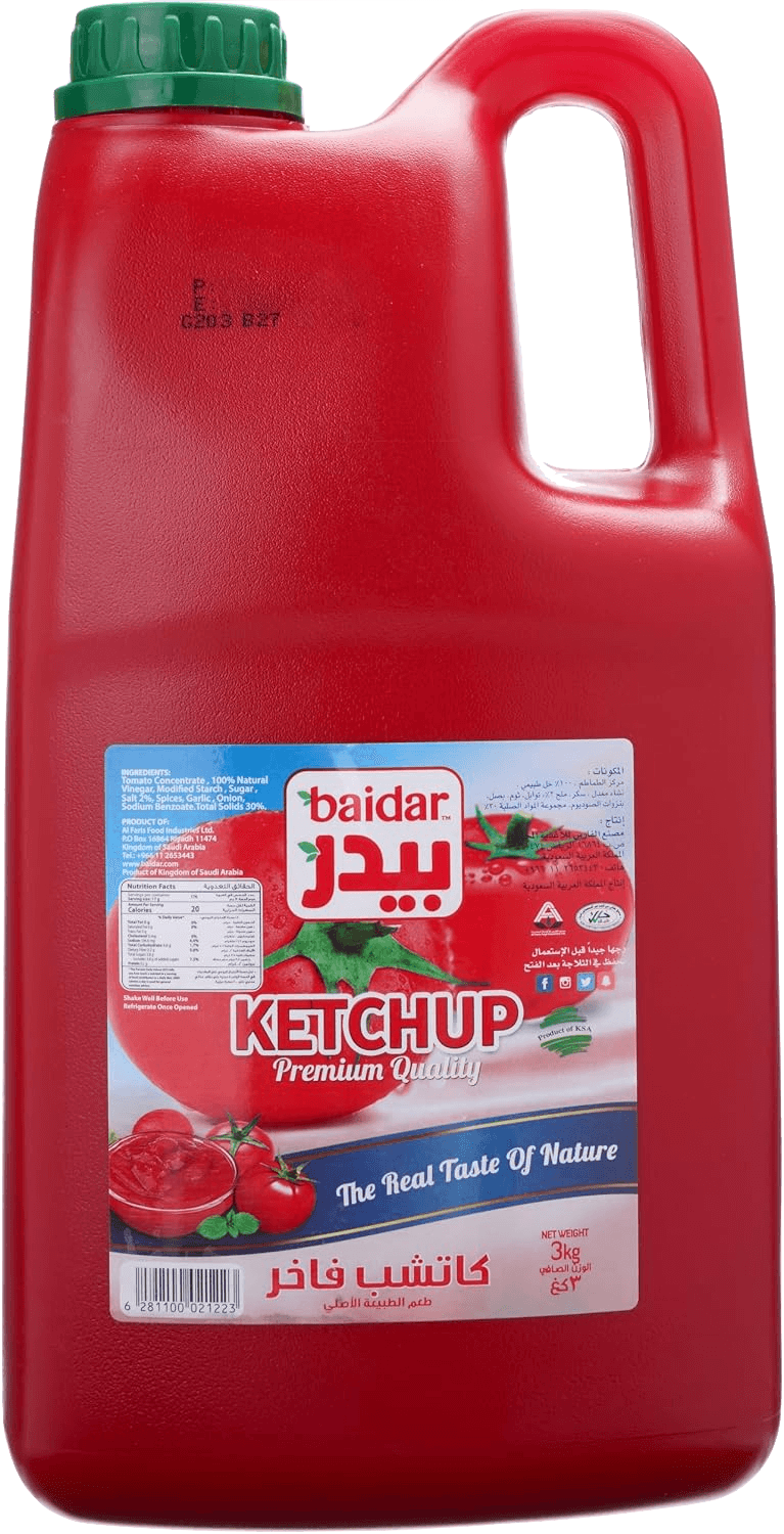 كرتون كاتشب بيدر جالون 3 كيلو * 6