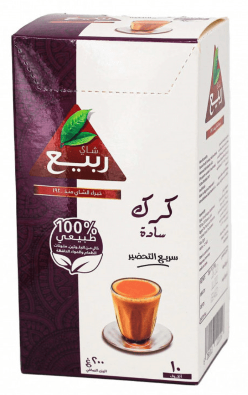 كرتون شاي ربيع كرك سادة 3 في 1 20 جم 10 كيس شد 12