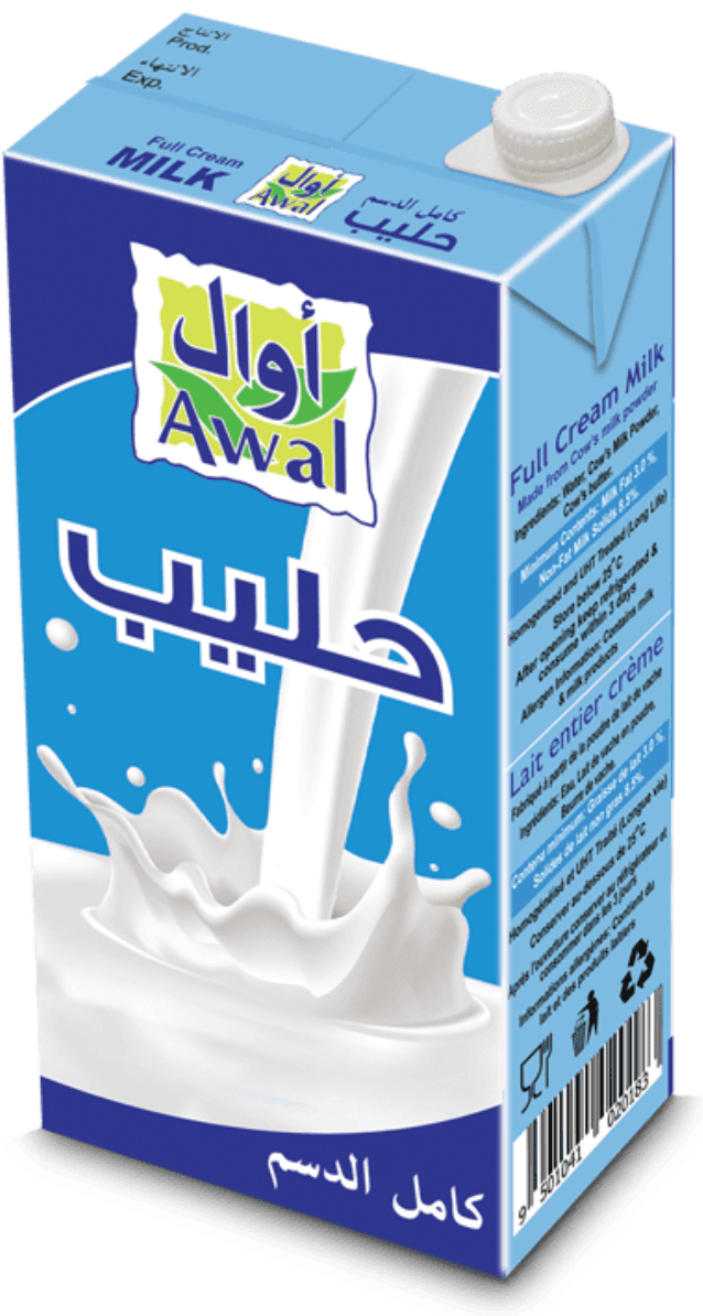 كرتون حليب اوال كامل الدسم 1 لتر * 12