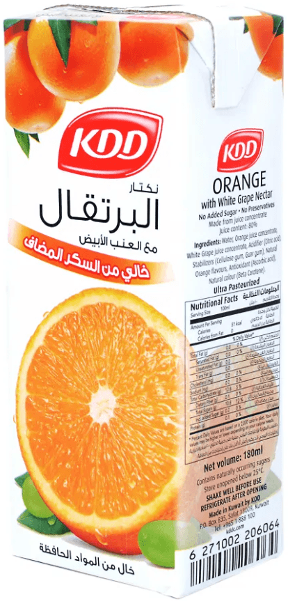كرتون عصير كي دي دي برتقال 180 مل * 24