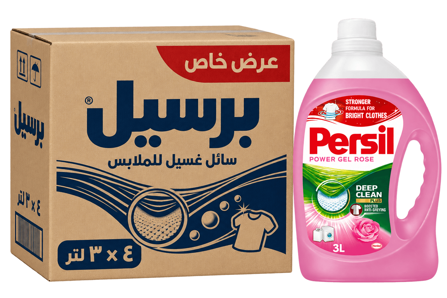 كرتون برسيل جل روز 3 لتر * 4