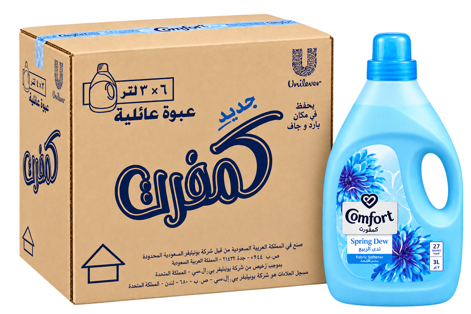 كرتون منعم ملابس كومفورت ندي الربيع 3 لتر * 6
