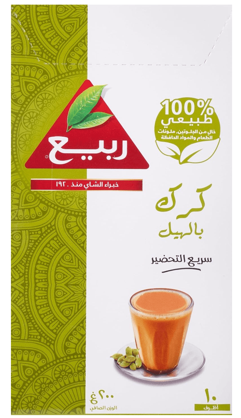 كرتون شاي ربيع كرك بالهيل 3 في 1 200 غ 10 اظرف