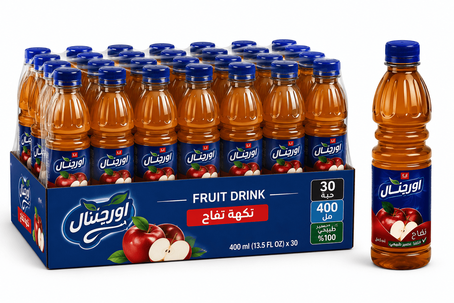 كرتون عصير اورجنال تفاح 400 مل * 30