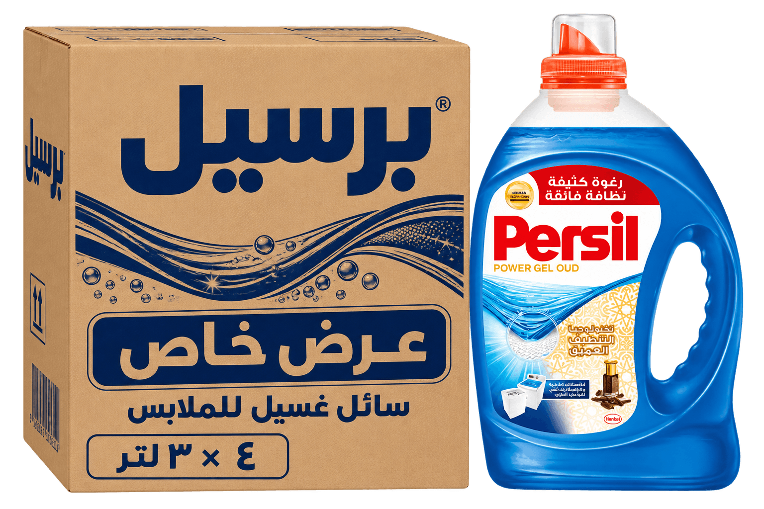 كرتون برسيل جل عود كثيف الرغوة 3 لتر * 4
