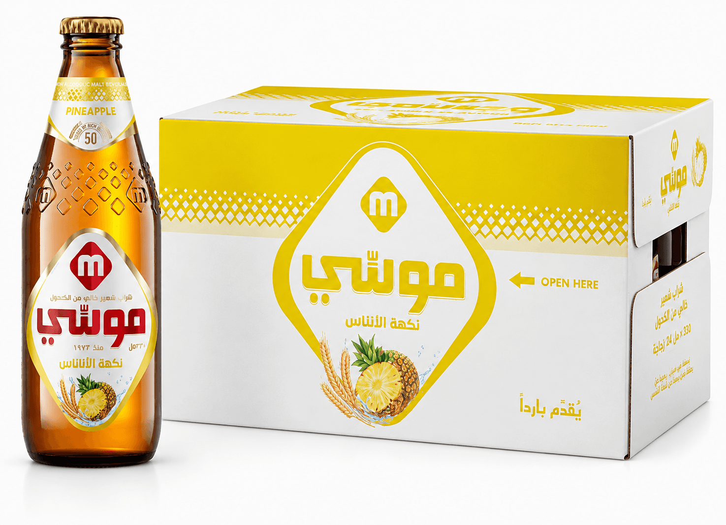كرتون بيرة موسي اناناس 330 مل * 24